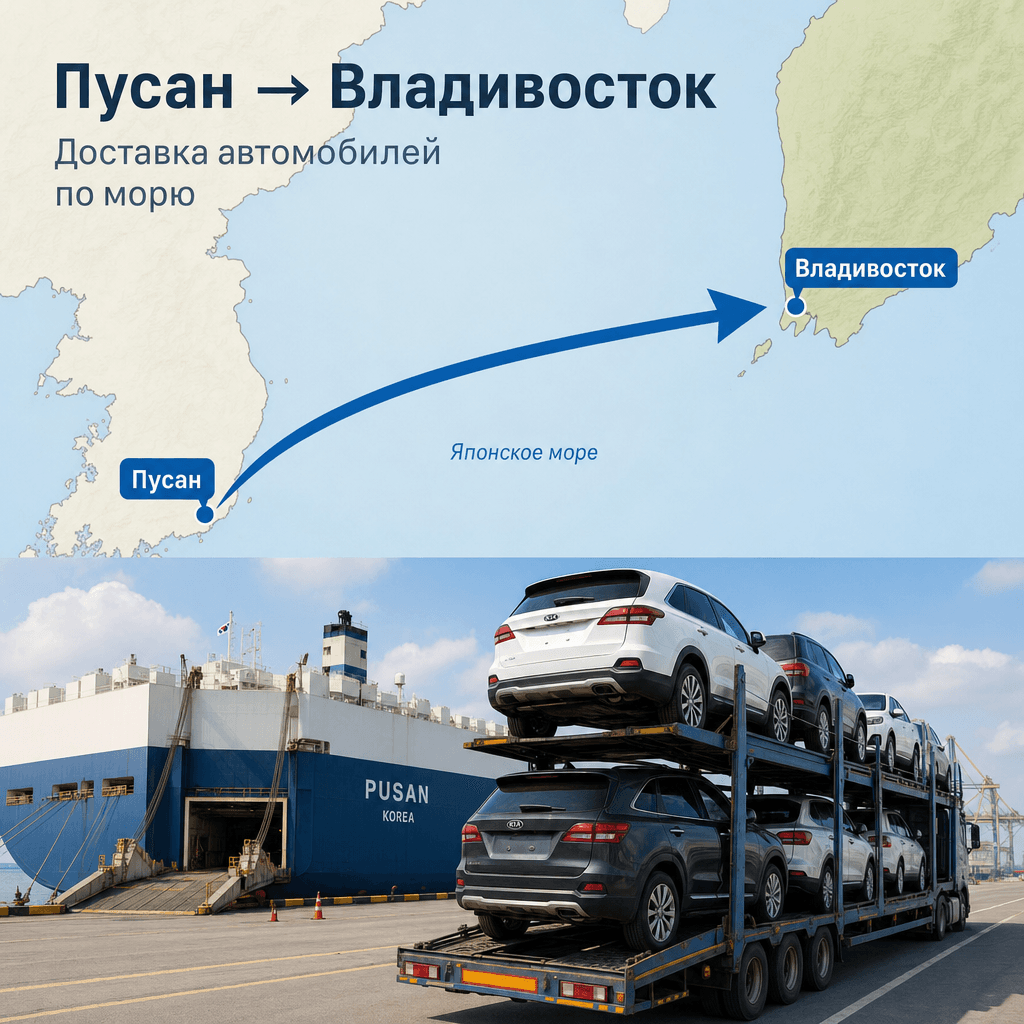 Доставка авто из Кореи морем: маршрут Пусан — Владивосток