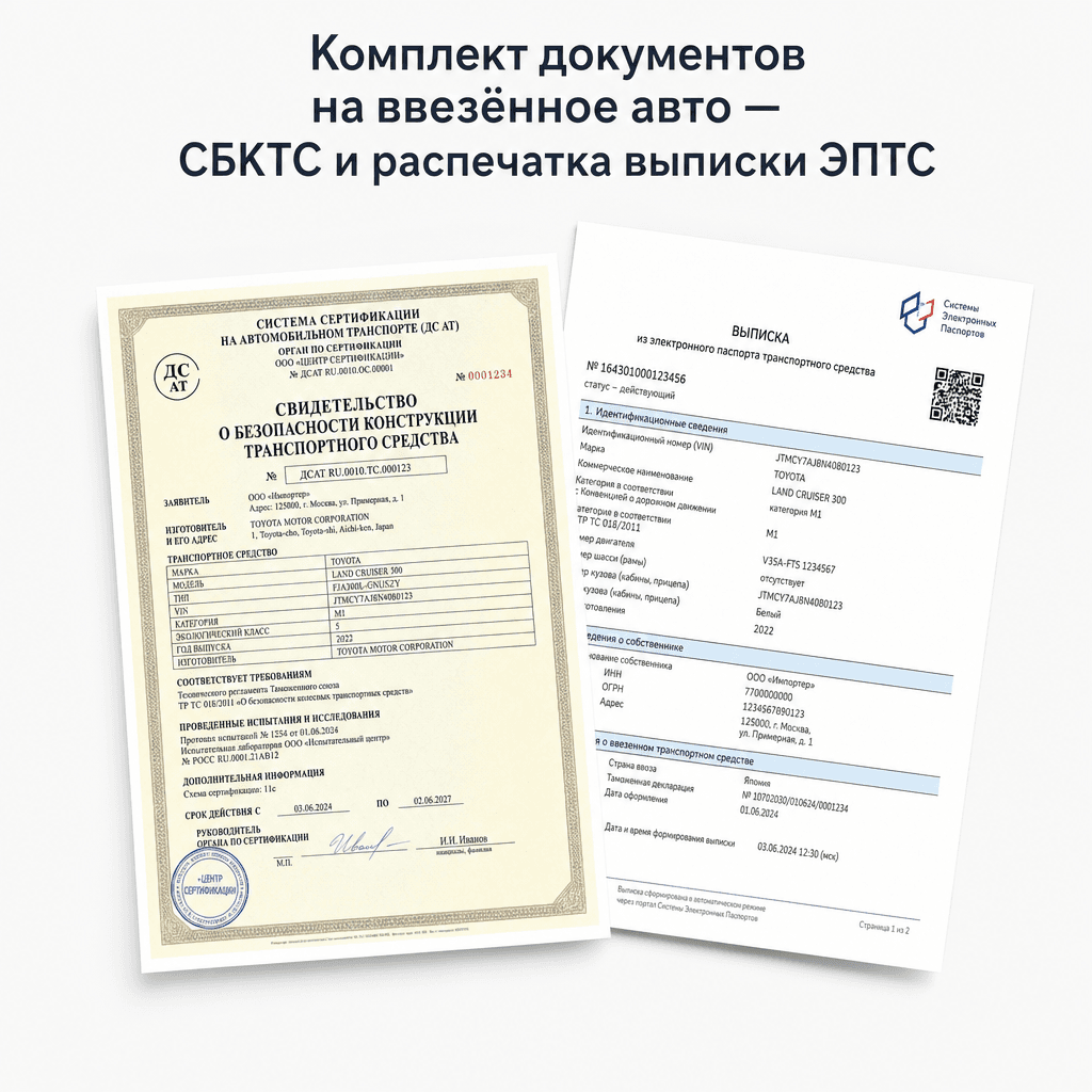 Документы на авто из Кореи: СБКТС и ЭПТС 2026