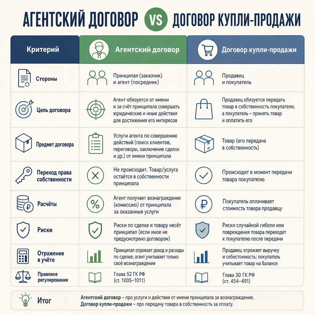 Отличие агентского договора от договора купли-продажи автомобиля