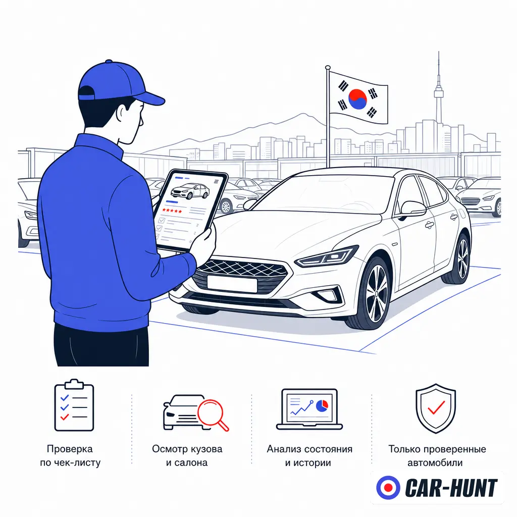 Осмотр авто из Кореи специалистом Car Hunt перед покупкой
