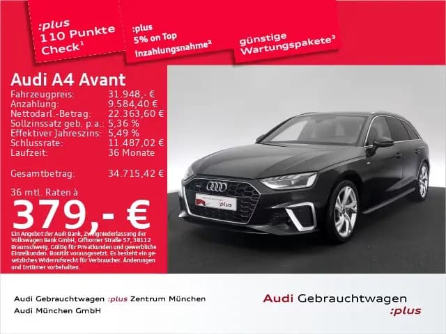 Main__Slider__Photo:Audi A4 Avant 40 TFSI qu. S tronic 2x S line Matrix/V 05/2024-0