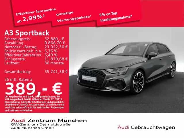 Audi A3 Sportback 35 TFSI S tronic S line Pano/Virtua 03/2023-photo-0